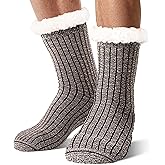 Men Fuzzy Slipper Socks Winter Thick Warm Fluffy Cozy Comfy Fleece Soft Cabin Non Slip Home Grip Socks
