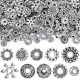 SmallCat 200 Pcs Silver Spacer Beads for Jewelry Making, Jewelry Making Supplies, Bead Spacers for Jewelry Making, Bracelets, Necklace, Earring Supplies (10 Styles)