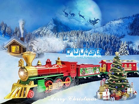 outdoor christmas train and track