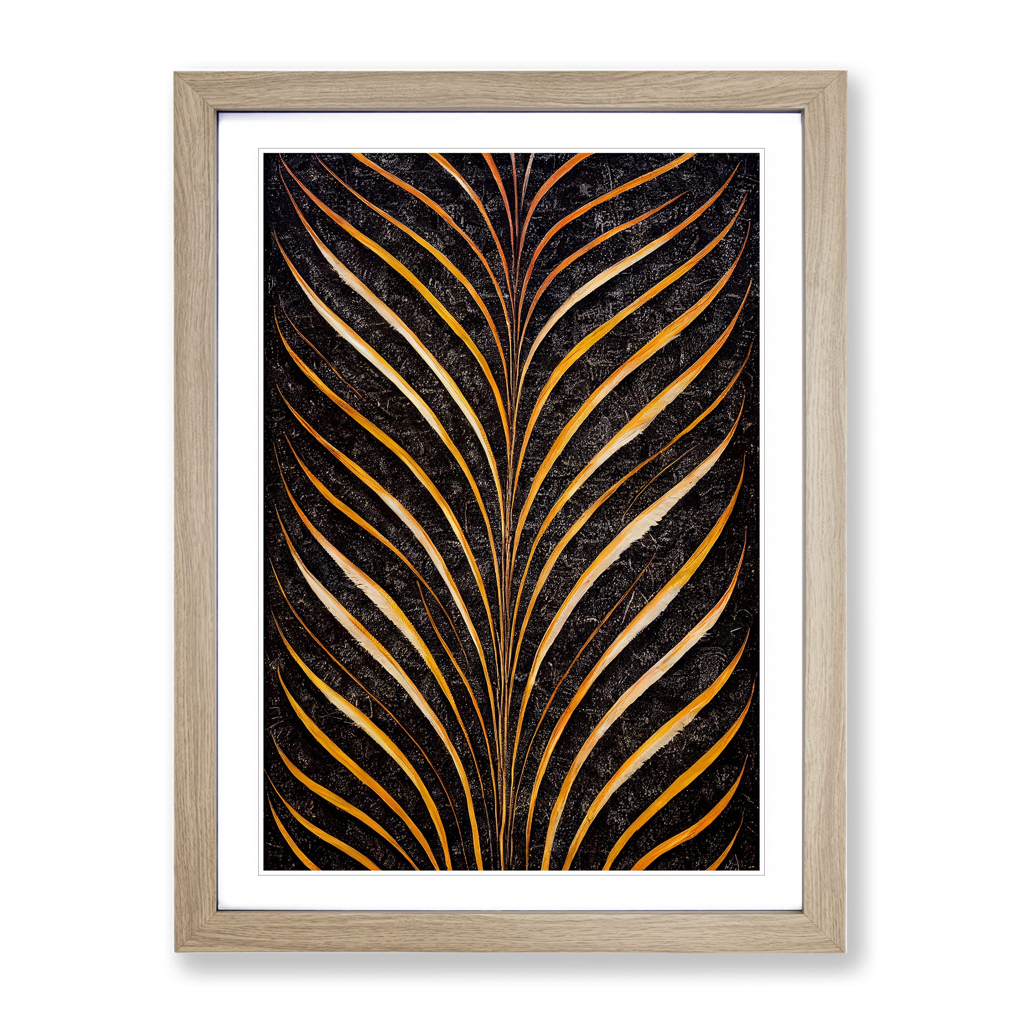 Sacred Feather Framed Print | A4 Oak Framed Wall Art | Ready to Hang | Modern Nature Picture | Living Room Bedroom Lounge Office