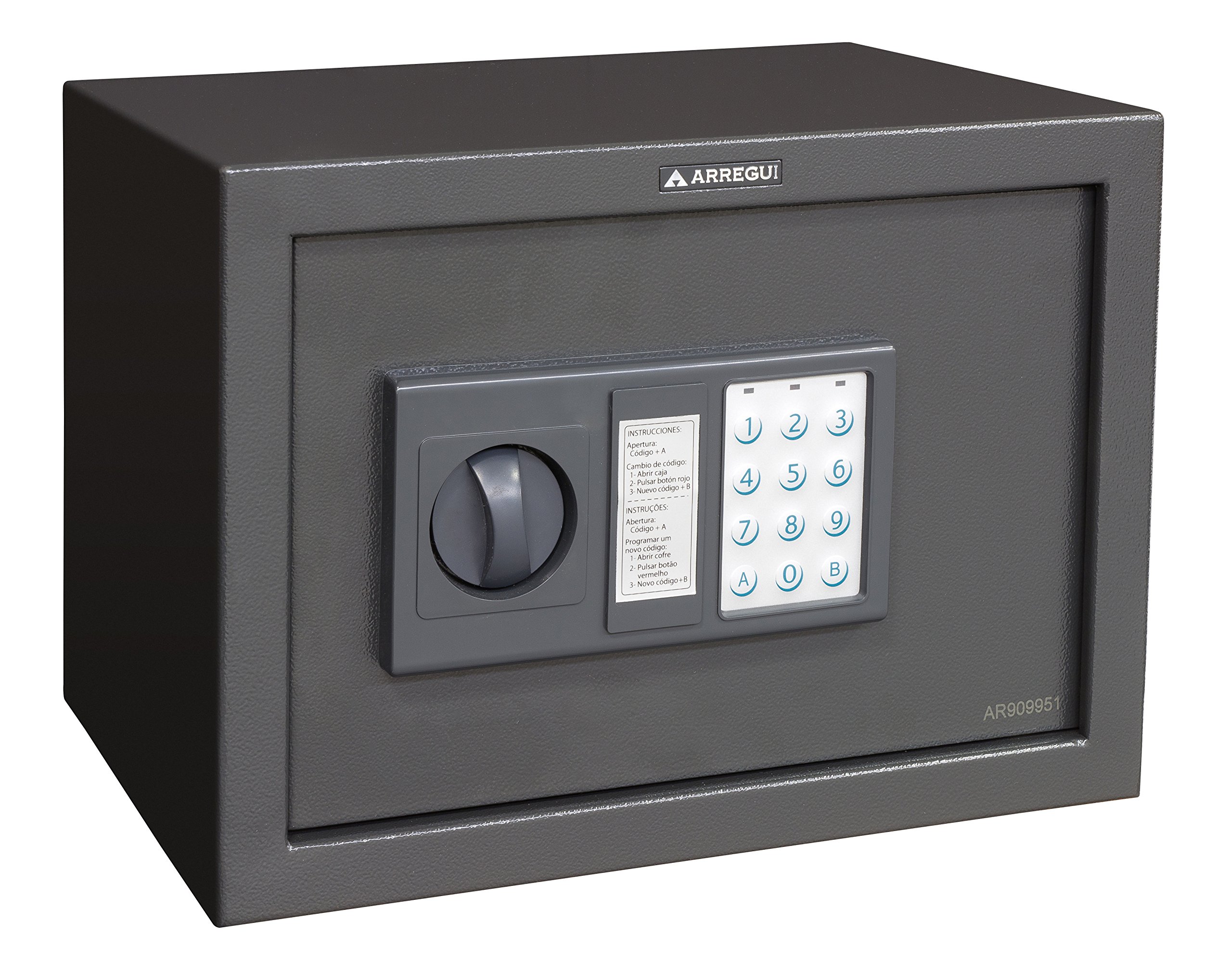 Arregui Class – Electronic Lock Safe (Steel, 350 x 250 x 250 mm), Dark Grey