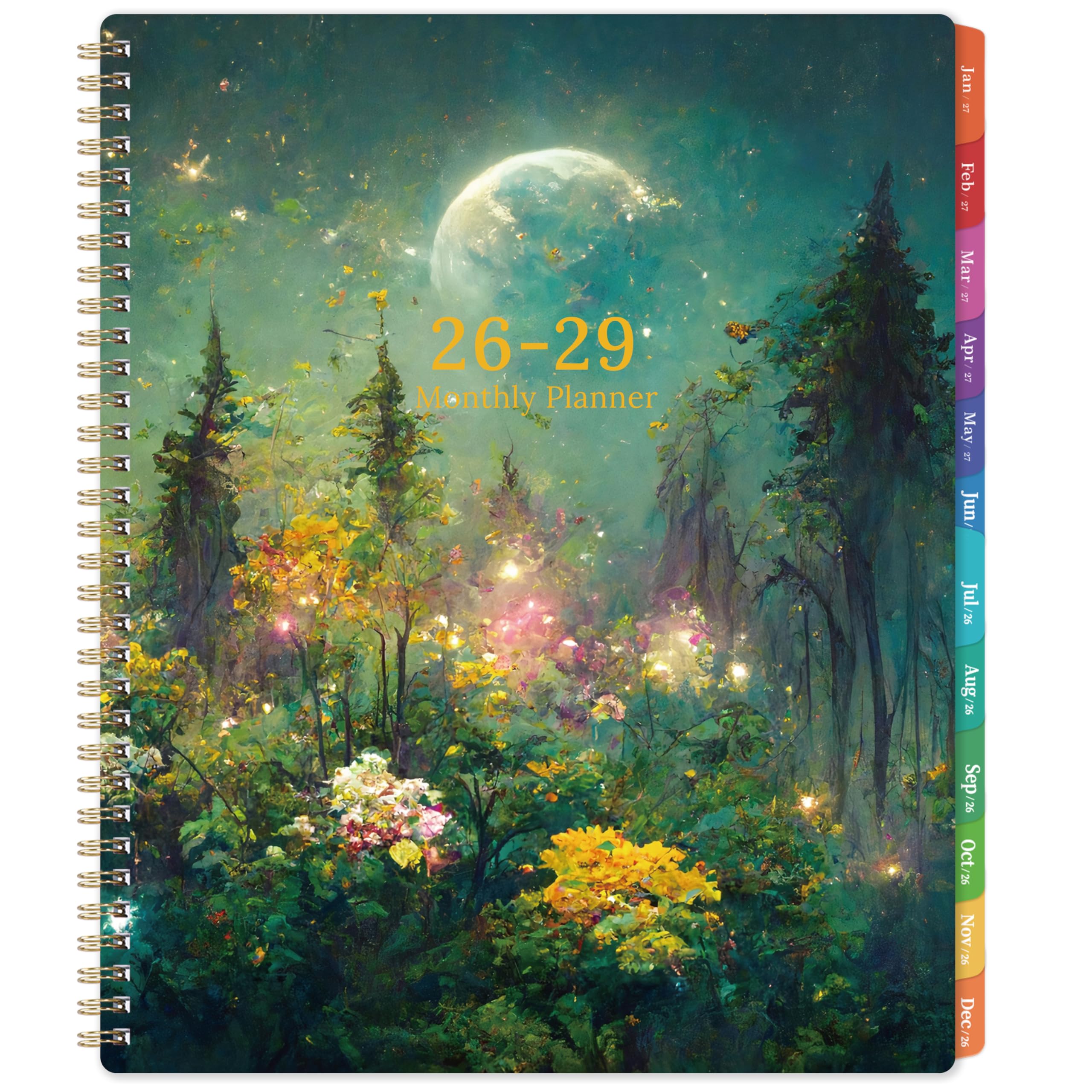 Photo 1 of 2026-2029 Monthly Planner/Calendar - 3 Year Monthly Planner 2026-2029, Jul.2026 - Jun.2029, 9" x 11", 3 Year Calendar 2026-2027-2028 Monthly Planner with 36-Month Tabs, Inner Pocket - Dreaming Moonlight