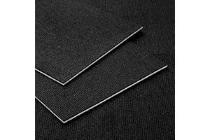 Decotalk Carpet Tiles Black Carpet Squares Carpets Tiles Peel and Stick with Padding, 30x30 cm, 3 PCS, Adhesive Carpeting for