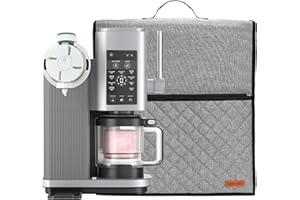CROTIRAD Soft Serve Ice Cream Machine Dust Cover Compatible with Ninja Swirl, Easy Foldable Hanging Dust Cover for Ninja Swirl NC701, Quilted Gray