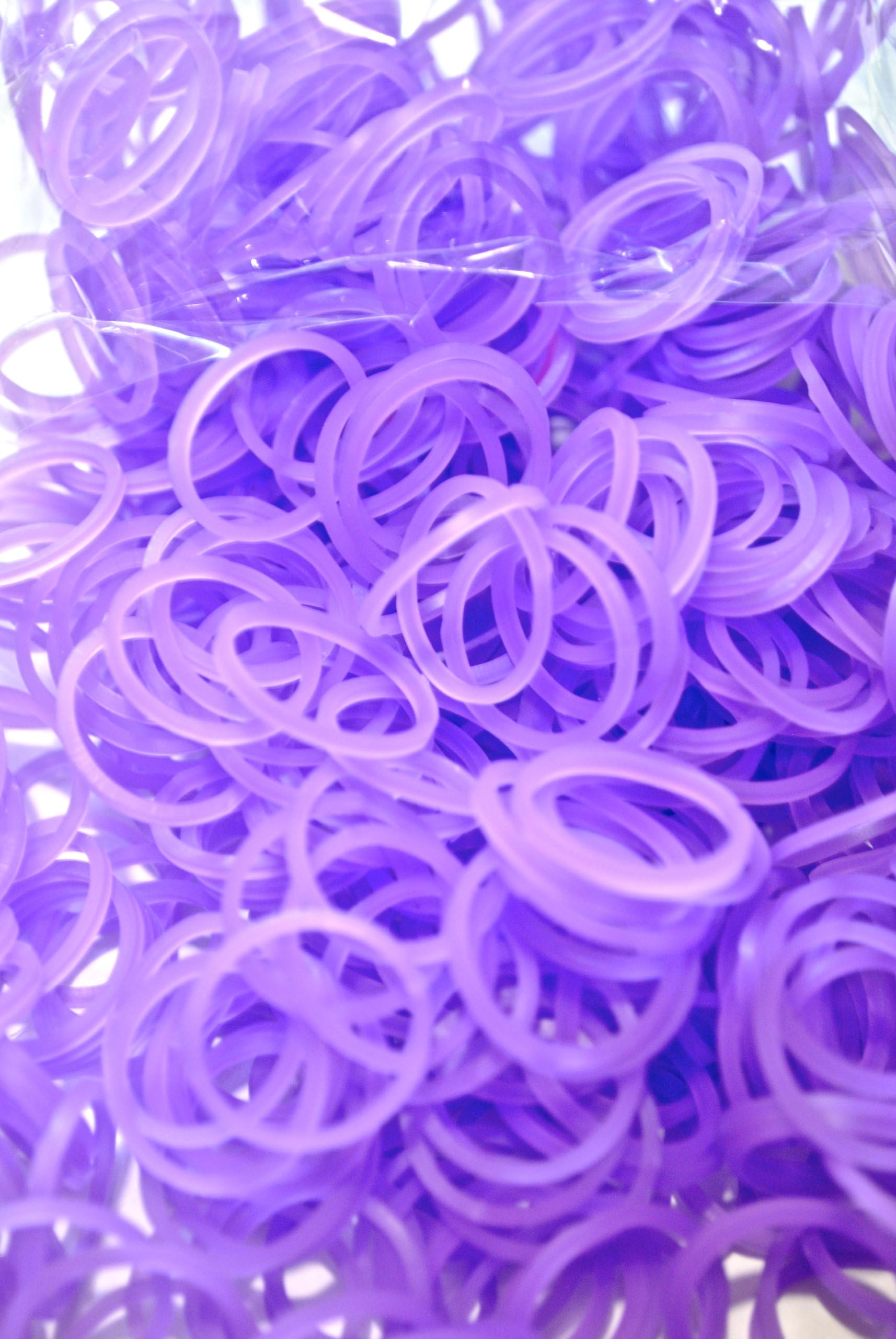 Refill Bands & S-clips Colorful Variation Rubber Bands for Any Loom Kit (Purple Jelly)