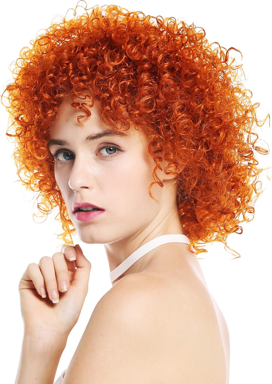 WIG ME UP - VK-11-T2735 women's quality wig short voluminous frizzy curly curls orange-red orange, Length: approx. 30 cm - Image 3