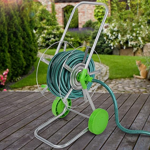 Jago Garden Hose Pipes Reel for 30/60 m Hoses Cart Watering Trolley