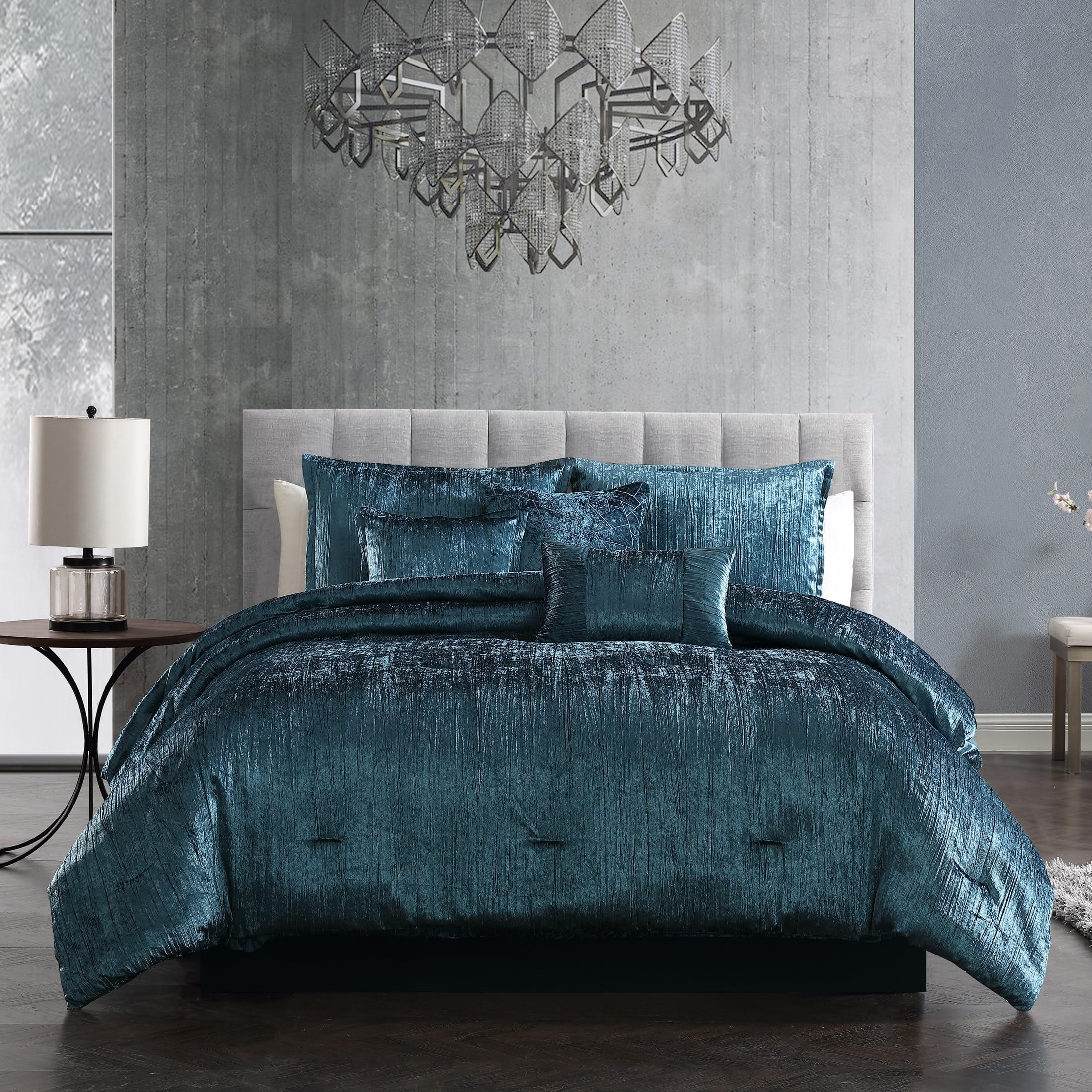 Photo 1 of Riverbrook Home Turin Comforter Set, Queen, Blue, 7-Piece Set