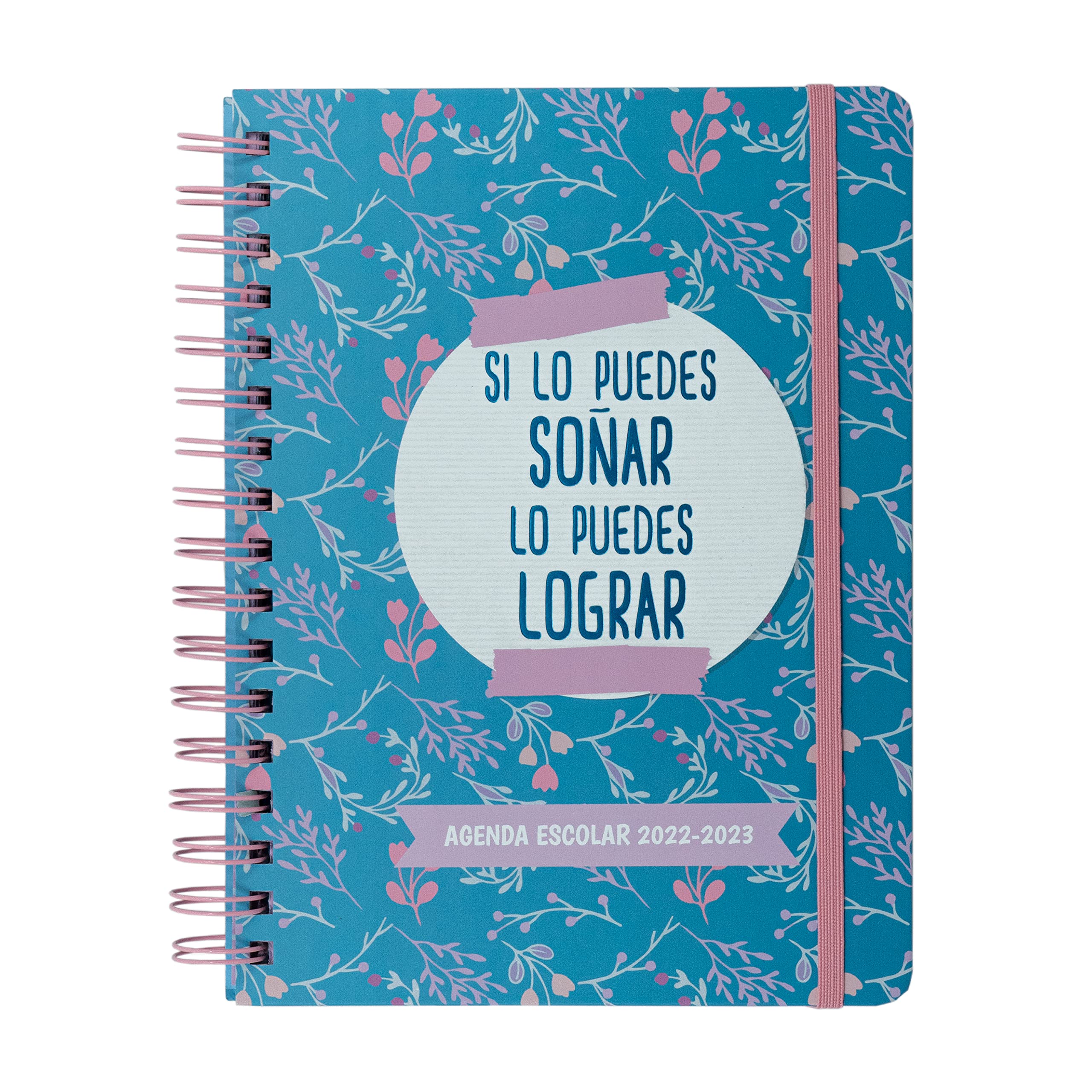 School Agenda 2022-2023 - Model If You Can Dream it, You Can Achieve it - Size DIN A6 - 21.4x16 cm - Sweetcolors - Week View - Hard Cover and Spiral Binding - Design Bicolor