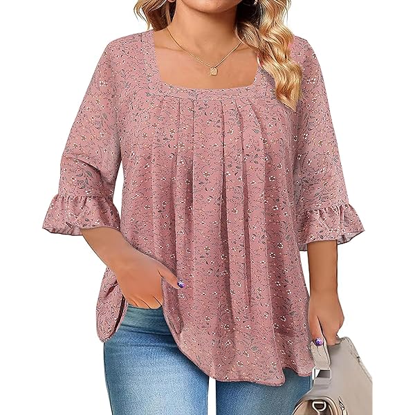 Blouse Boho Loose à Manches Tombantes - Noir Multicolore Taille 3X (Plus Size)