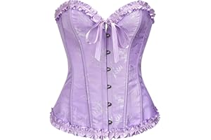 Vrapo Bustier Corset Top for Women | Overbust Lace Up Waist Cincher Shapewear Lingerie