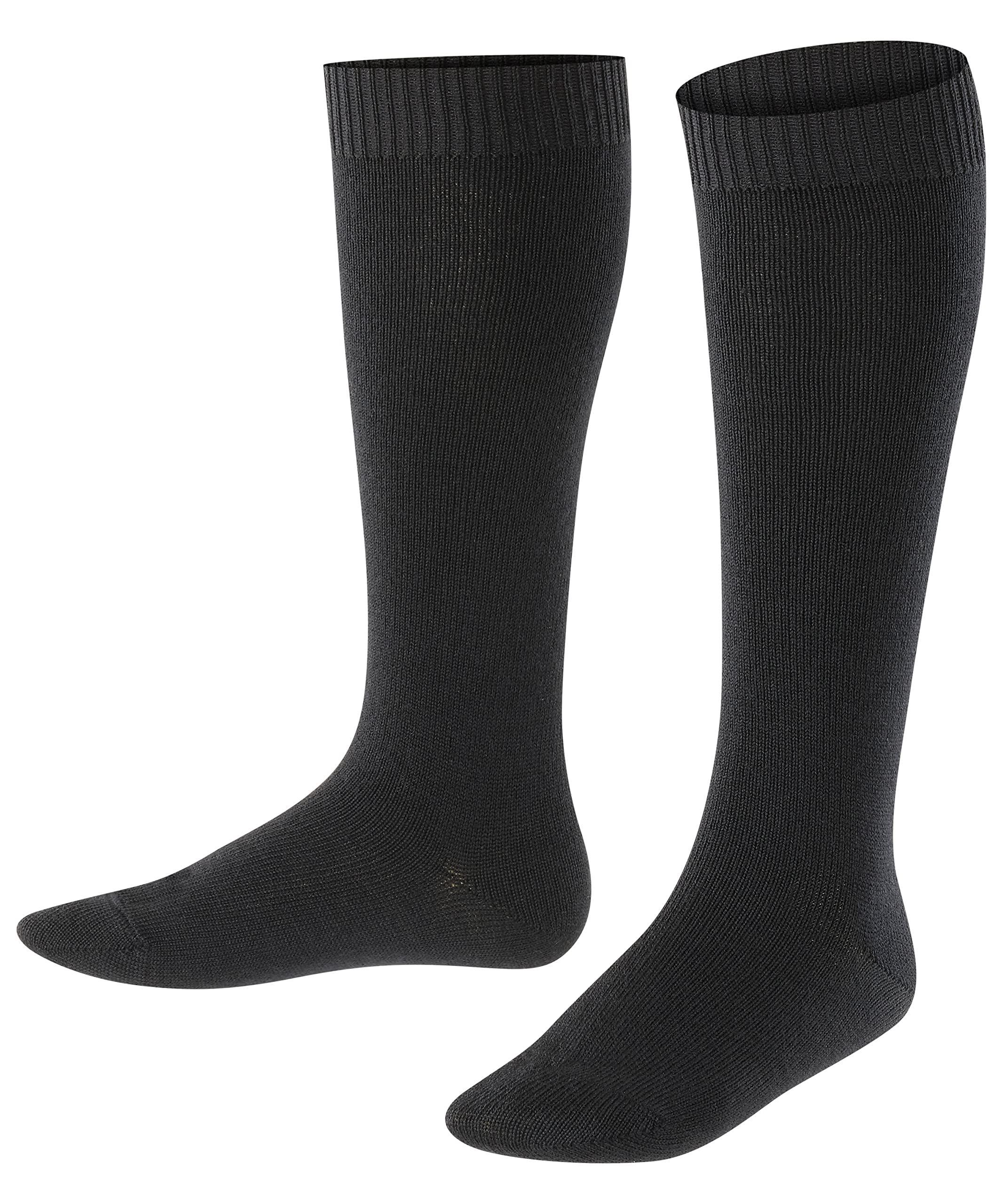 FALKE Unisex Kids Comfort Wool K Kh Thick Warm Long Plain 1 Pair Knee-High Socks, Black 3000, 3-5