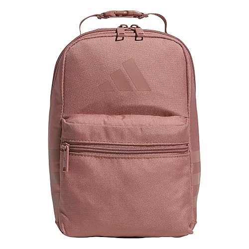 adidas Santiago Lunch Bag Cooler for Women and Men, Insulated Food Container Box with Mesh Pocket, Warm Clay Pink/Grey Four/3.0, One Size