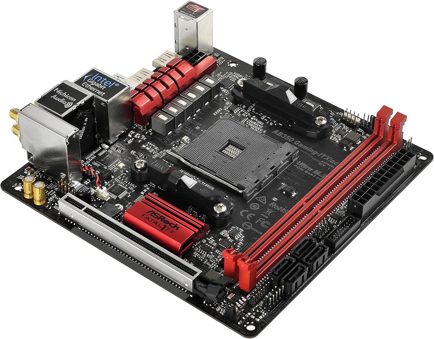 Amazon Com Asrock Mini Itx Motherboard Ab350 Gaming Itx Ac Computers Accessories