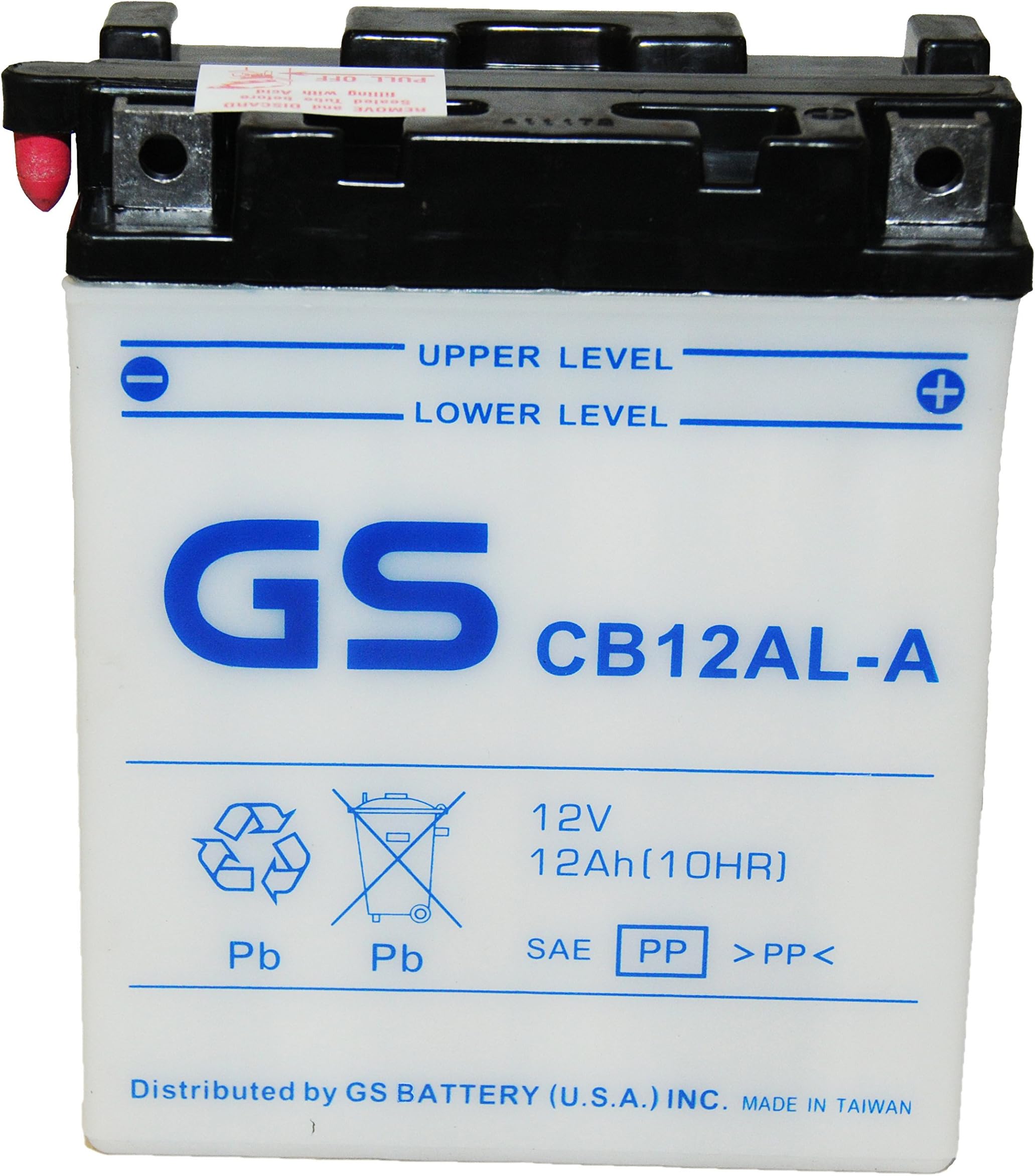 GS BATTERY - GS CB12AL-A with Acid Pack – High Performance Powersports Battery for YUASA YB12AL-A Replacement… Fits Motorcycle and Scooter applications – with Acid Pack