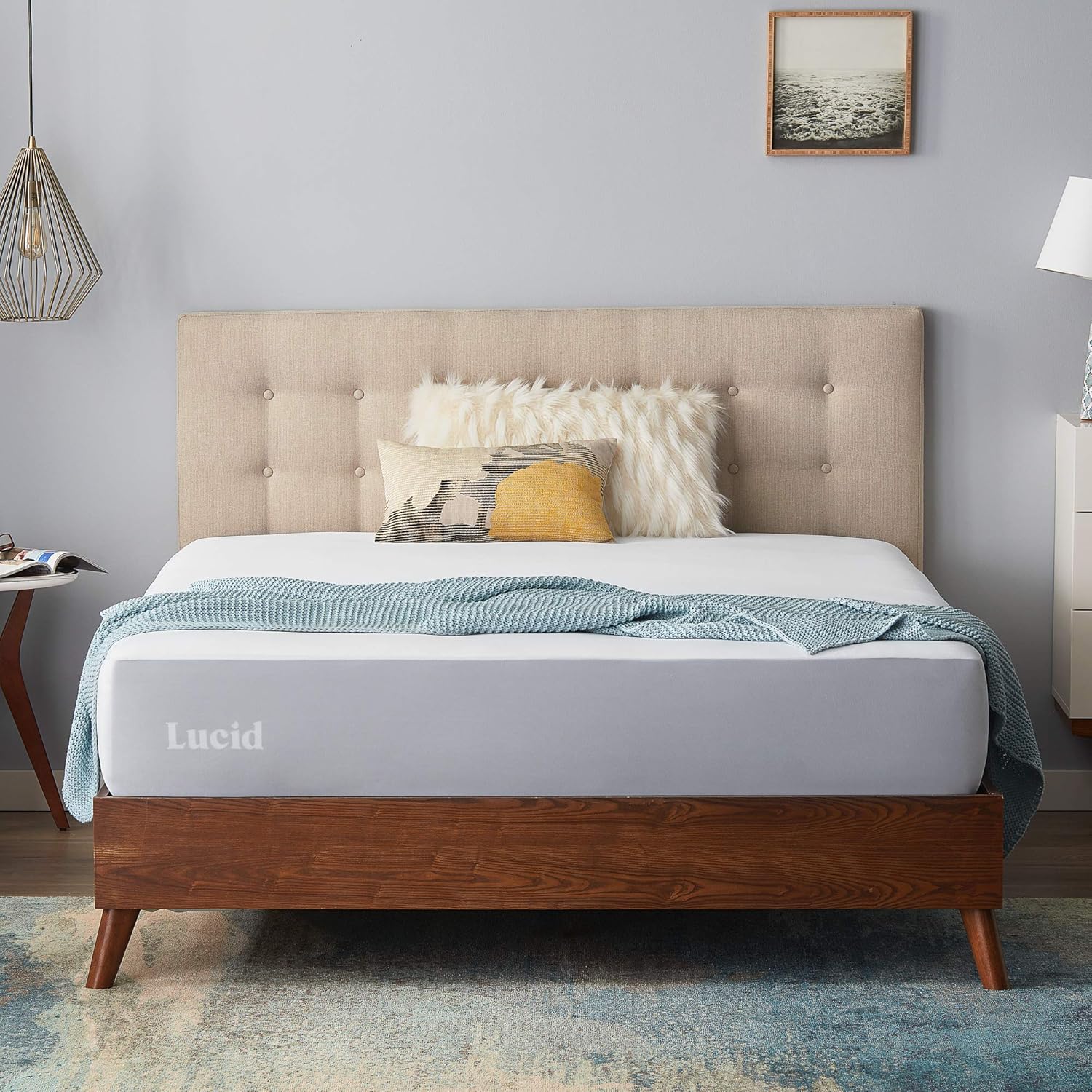 LUCID Premium Hypoallergenic 100% Waterproof Mattress Protector - Universal Fit, Cotton Terry Top, Queen: Home & Kitchen