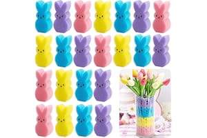 Watayo 60 Pcs Easter Decoration Sponge Bunnies Vase Filler, Multicolor Easter Bunnies Vase Stuffer, Easters Spring Rabbit Vas