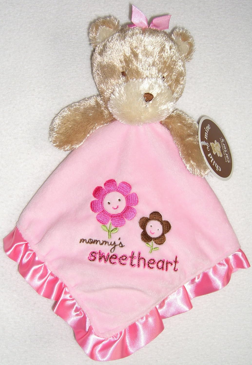 carter's pink bear security blanket