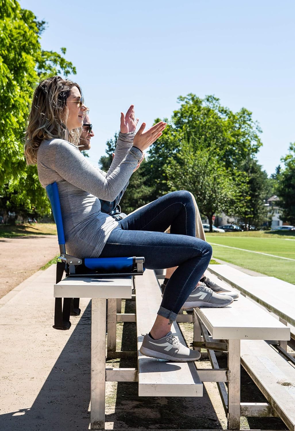 Cascade Mountain Tech Folding Stadium Seat for Benches and Bleacher with Shoulder Strap - 17 Inches Wide : Sports & Outdoors