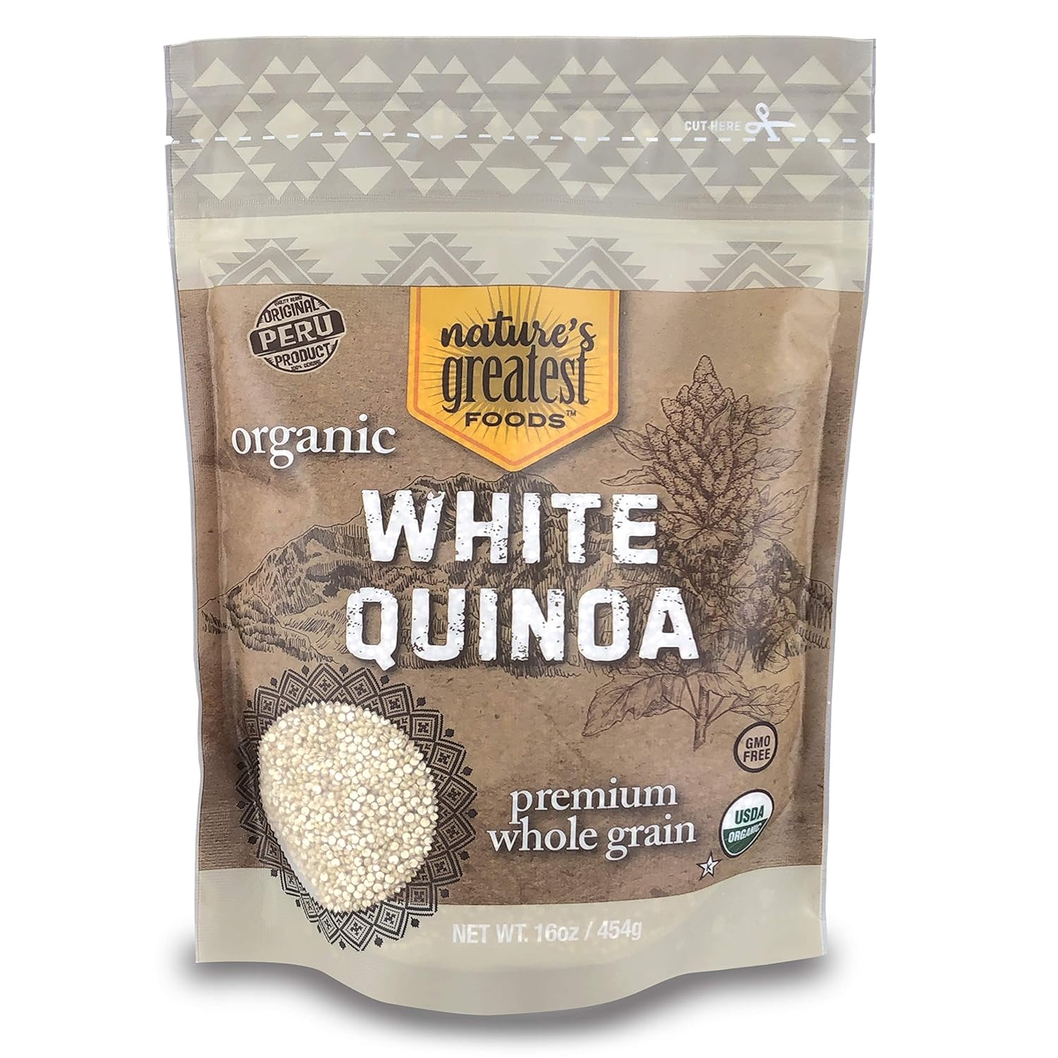 Nature's Greatest Foods, Organic Premium Whole Grain White Quinoa, 16oz (6 Pack)