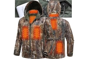 NEW VIEW Men's Heated Jacket with 10000mAh Battery Pack,Electric Heated Coat Rechargeable for Winter Outdoors Hunting Fishing