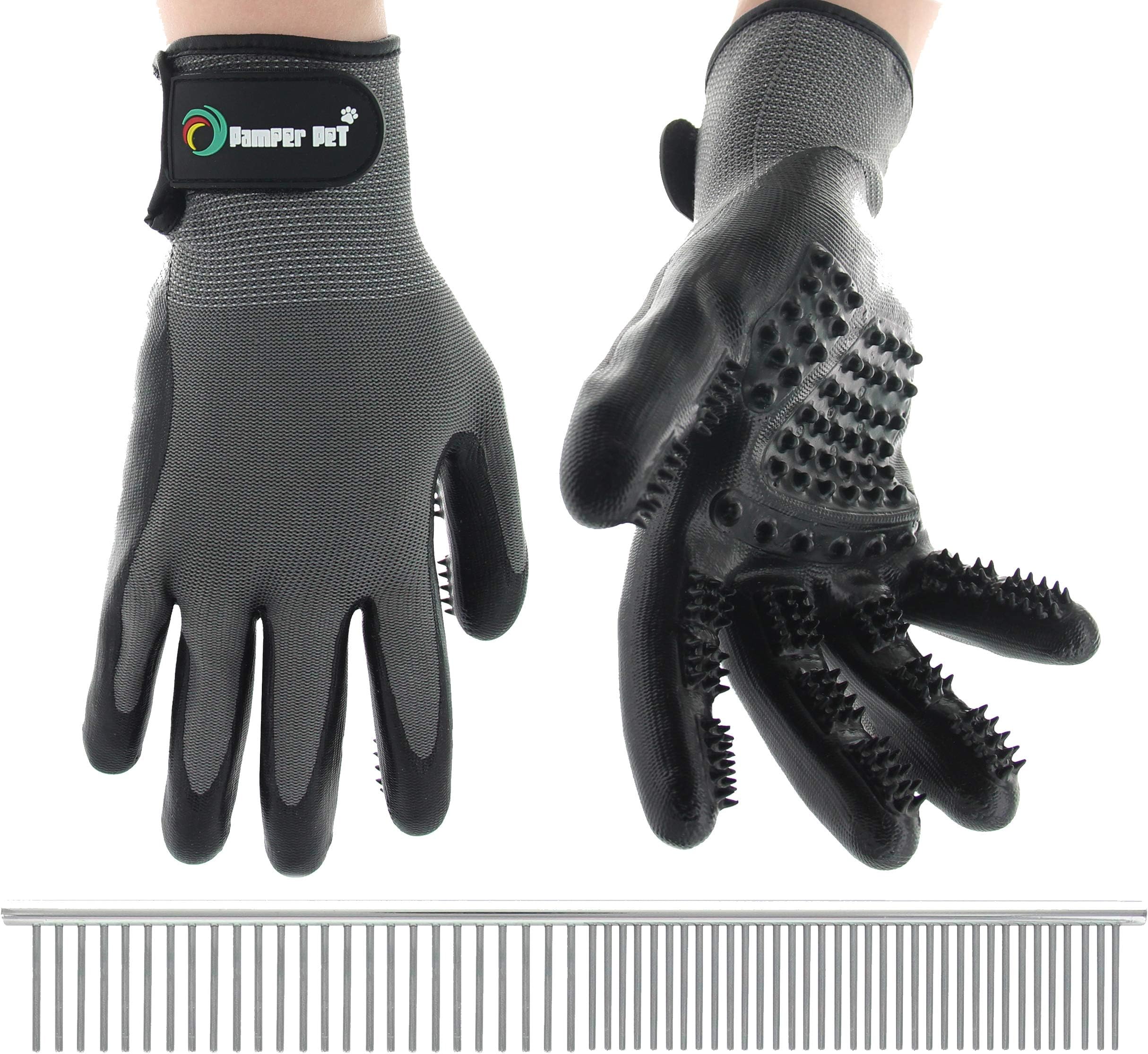 Cat and Dog Pet Grooming Glove Pair of Hair Remover Glove Brushes for