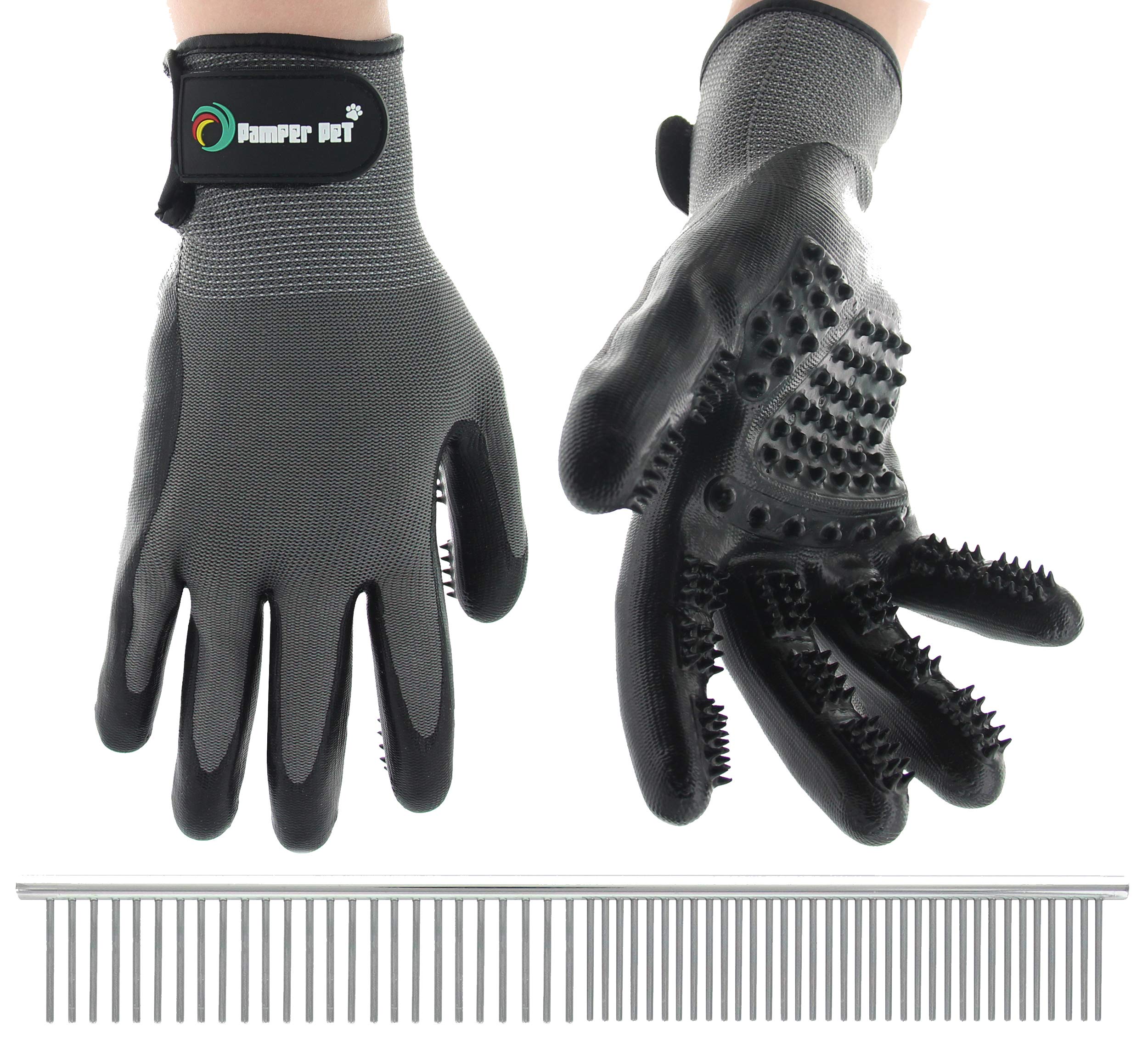 Cat and Dog Pet Grooming Glove Pair of Hair Remover Glove Brushes for