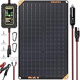 SUNAPEX 12V 30 Watt Solar Trickle Charger Maintainer with MPPT Controller - Portable Waterproof Solar Powered Battery Charger - Solar Panel Kit for Car Rv Trailer Truck Boat Automotive Marine