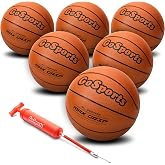 GoSports Indoor/Outdoor Rubber Basketballs - Six Pack of Size 6 or Size 7 Balls with Pump &amp; Carrying Bag