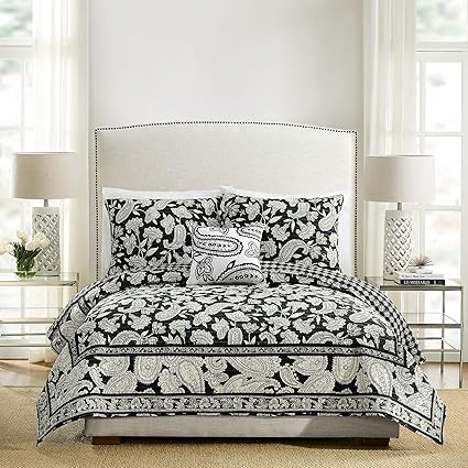 Amazon Com Vera Bradley Makani Paisley Quilt King Black White