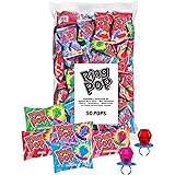 Ring Pop Individually Wrapped Bulk Lollipop Variety Party Pack – 50 Count Suckers w/ Assorted Fruity Flavors - Fun Bulk Candy