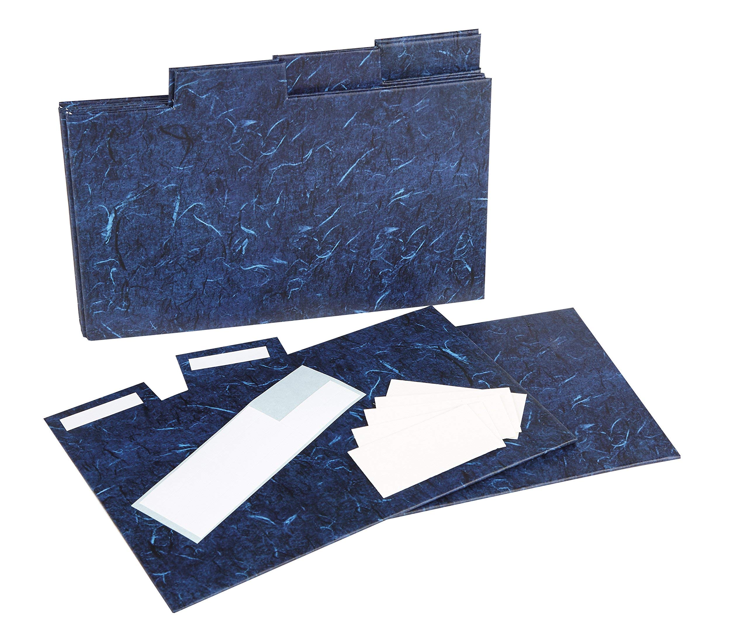 Index Card Tab Dividers for Blue Marble Effect Storage Box 4x6 10x13cm Photograph INDEX5PKBLUE