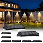 AUDLES Solar Fence Lights Outdoor, 3 Modes 3000K/4000K/6000K Fence Lights Solar Powered for Outside, IP65 Waterproof, 60 Lume