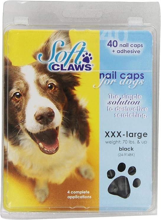 Soft Claws Dog and Cat Nail Caps Take Home Kit, Jumbo, Black Amazon.co