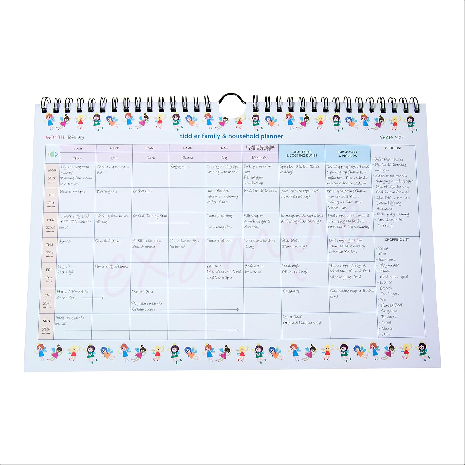 tiddler Family & Household Planner, Fabulous Fairies, A4 - Image 5