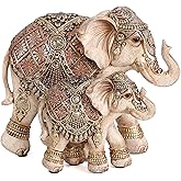 Xintim Elephant Statues for Home Decoration, Mom and Baby Elephant Decor for Living Room, Shelf, Good Luck,Family, Elephants Figurine, Gifts for Mother Women Grandma Birthday Holiday Celebrations