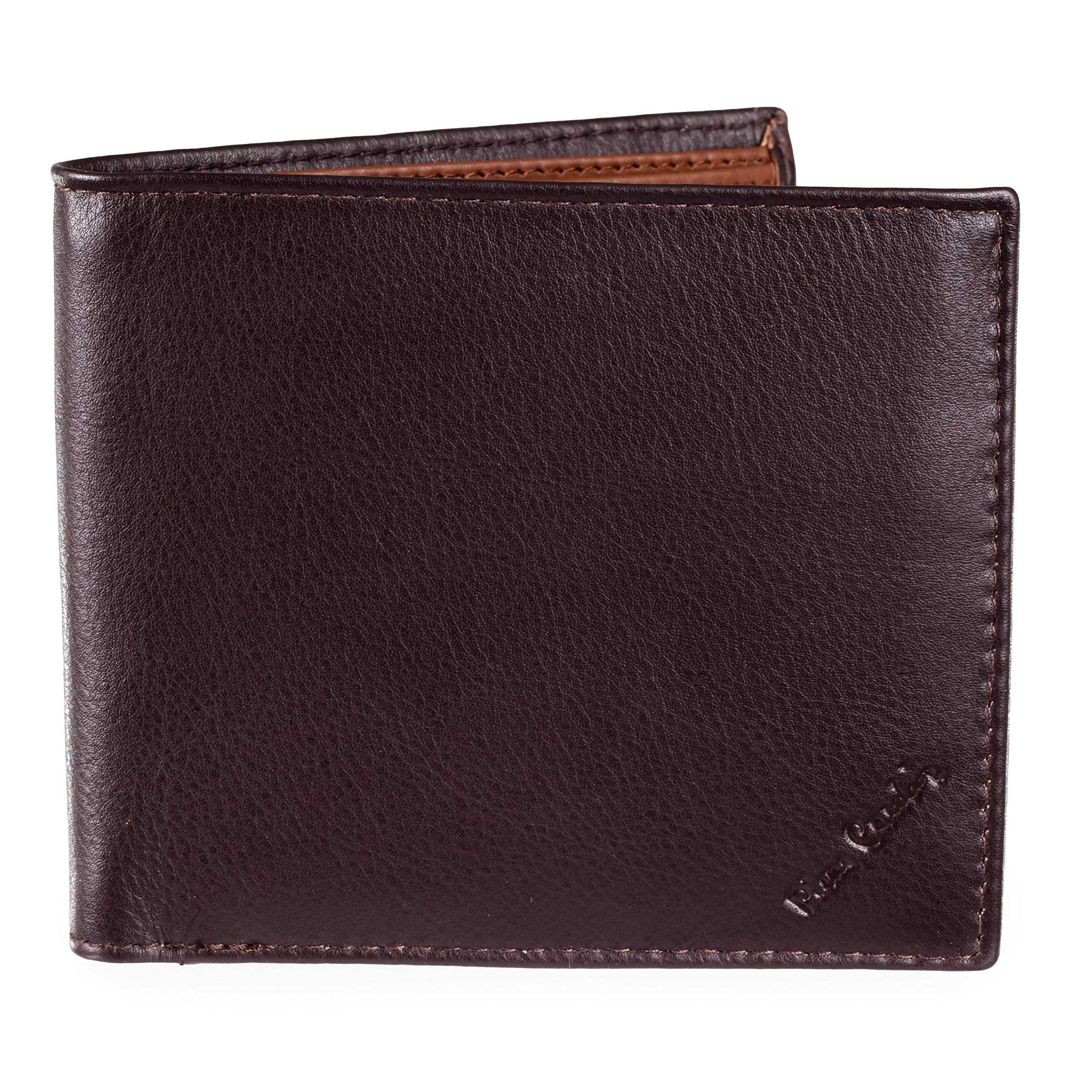 Mens Genuine Brown Leather Wallet - Nappa by Pierre Cardin | RFID Blocking | Soft, Smooth, Durable & Crease Proof Bi-Fold Gents Wallet (Brown/Tan Inner)