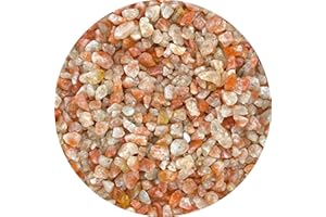 AMAZING GEMSTONE Sunstone Crystal Chips Aquarium Gravel Rocks - Sunstone Chips Bulk Fish Tank Gravel, Small Tumbled Stone Chips and Tiny Crystals for Decoration (Natural AAA Grade Gemstones)