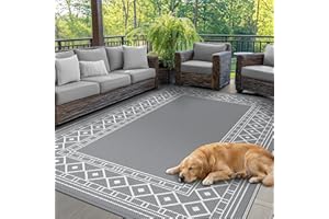 GENIMO 8'x10' Outdoor Rug for Patio, Reversible Plastic Waterproof RV Rugs, Clearance Large Mat, Porch, Camping, Picnic, Deck