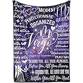 Huglanket Zodiac Constellation Gifts for Women, Zodiac Sign Birthday Gift with Message Flannel Blanket Throws (50