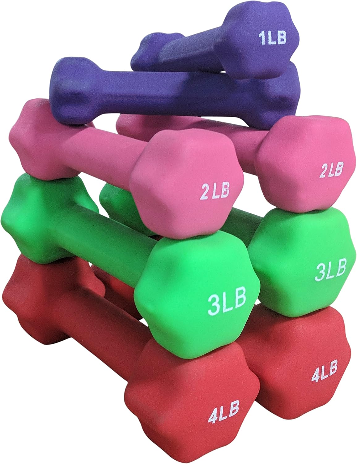 Titan Neoprene Light Weight Dumbbell Set 1, 2, 3, 4 LB