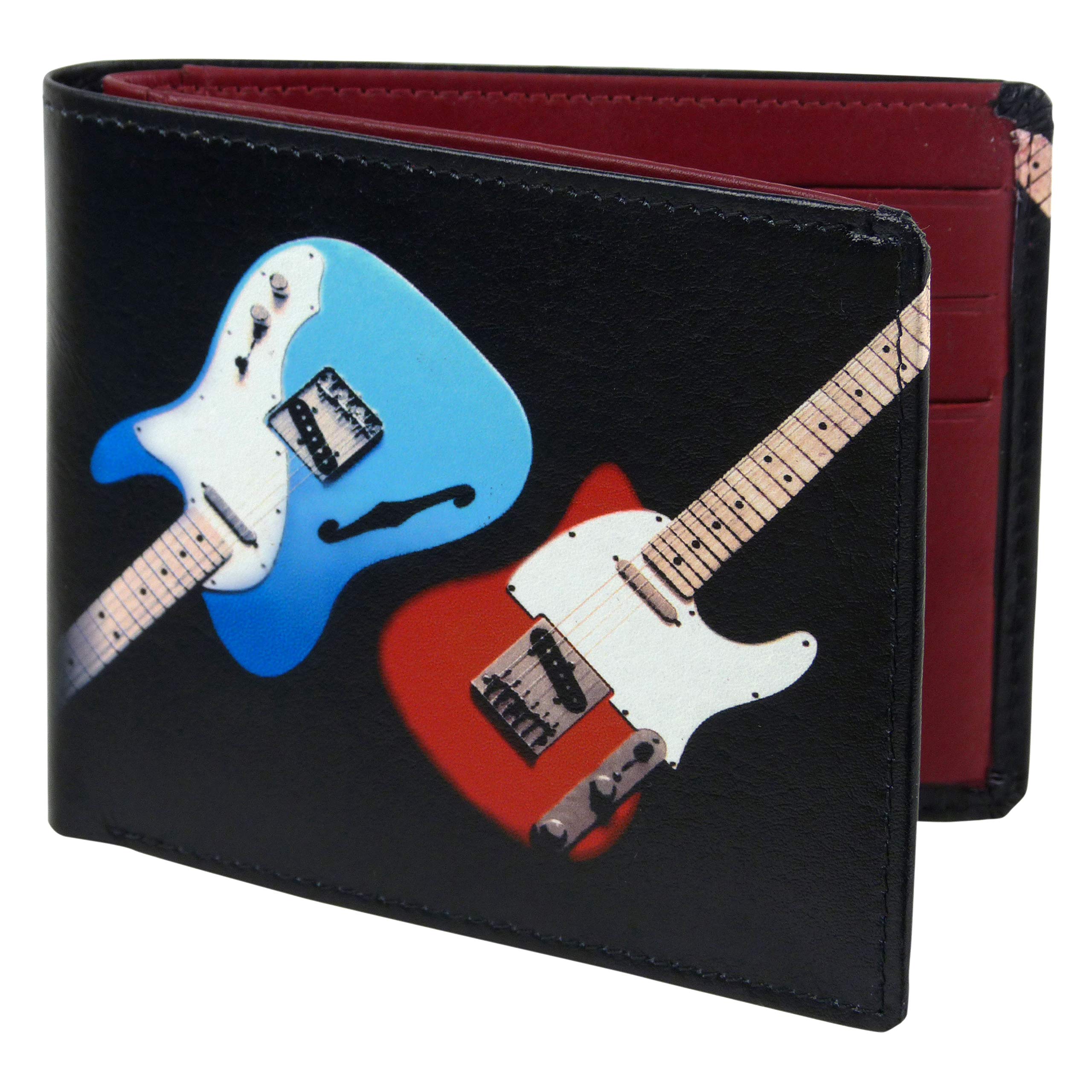GOLUNSKI - Leather Retro Bi-Fold Rock Guitar Wallet - G7520, Multicolour, Approx 11 cm x 9 mm ( Closed)