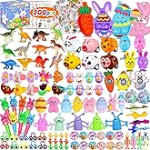 U-Goforst 200PCS Easter Egg Fillers, Easter Basket Stuffers Easter Egg Stuffers for Kids Boys Girls Small Toys Pack Bulk Filled Egg Hunt Gift Goodie Bags Party Favors Classroom Prizes Treasure Box