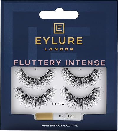 Eylure Fluttery Intense 179 Twin Pack Black Lashes with Glue
