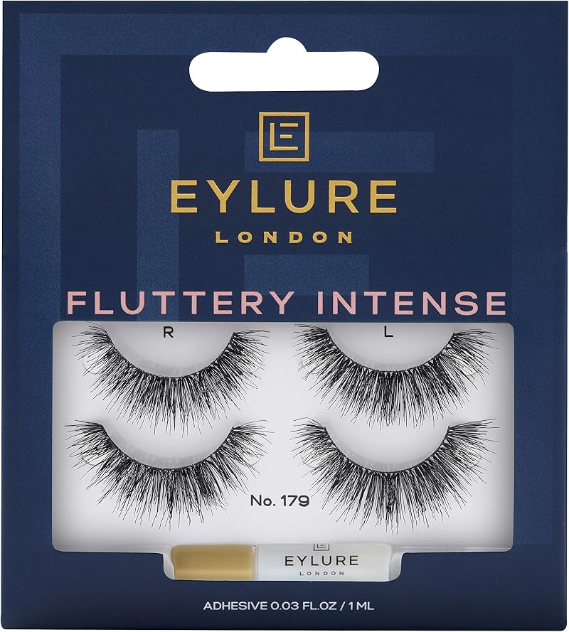 Eylure Fluttery Intense 179 Twin Pack Black Lashes with Glue