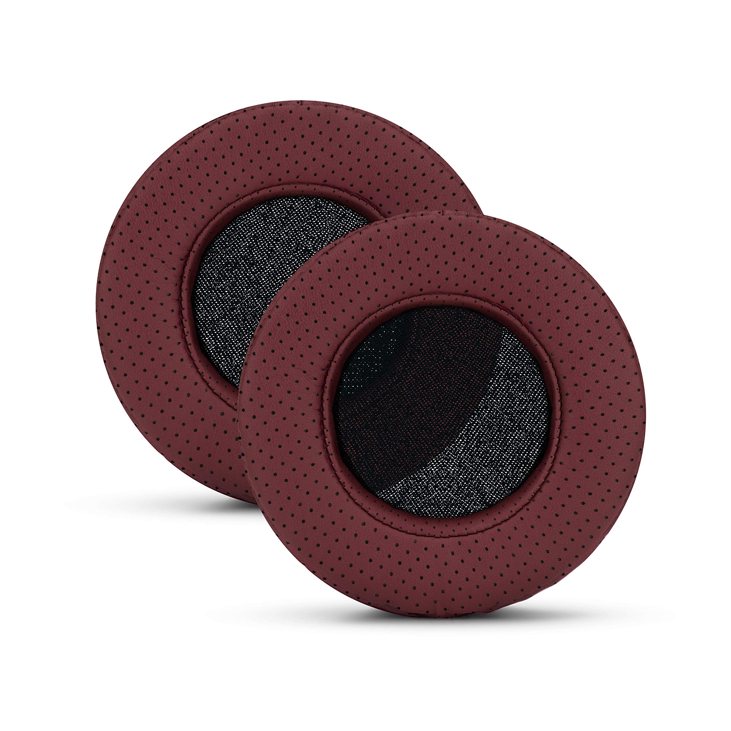 Brainwavz Round Memory Foam Earpads - Suitable Many Large Headphones - SteelSeries, HD668B, ATH, AKG K553, HifiMan, ATH, Philips, Fostex, Sony Ear Pad & More (Perforated Red)