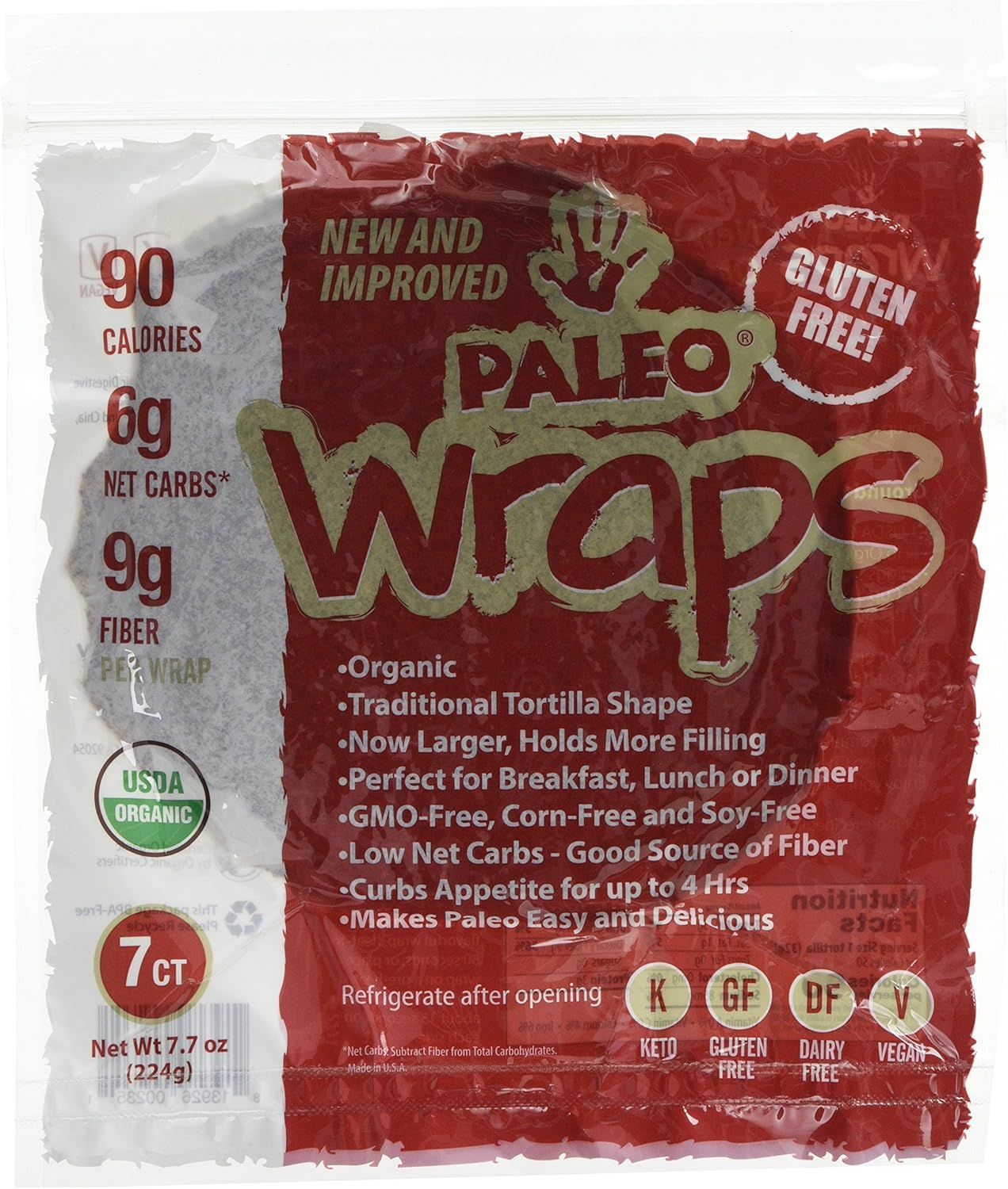 Paleo Wraps® (7 Individual Wraps) (GlutenFree) (Low Carb) (Keto) Amazon.co.uk Grocery
