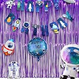 GREATRIL Purple Tinsel Curtain Backdrop Pack of 2 3.2 ft x 8.2 ft view 6