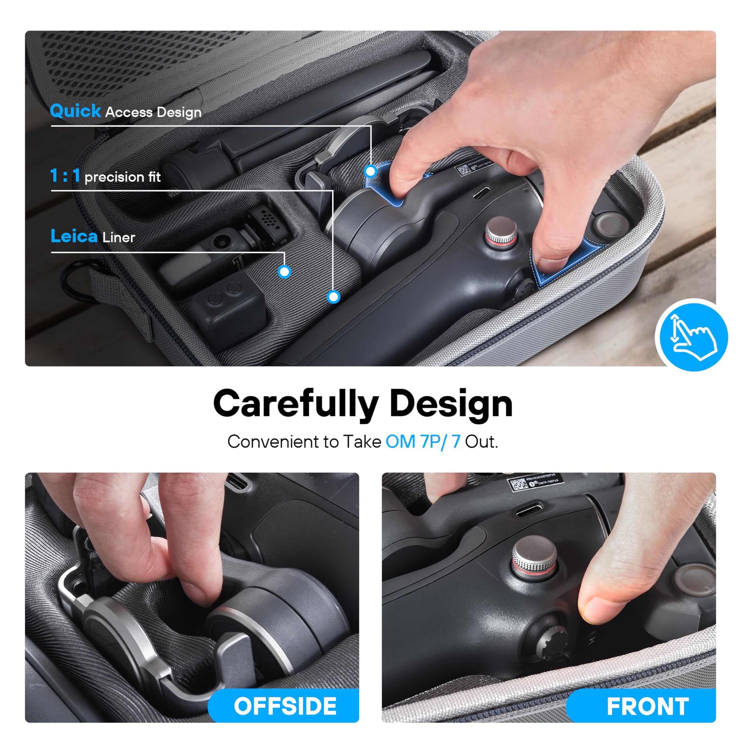 STARTRC PHOTO Osmo Mobile 7P Case,Portable PU Shoulder Bag for Dji OM 7 Pro/7 OM8 Gimbal Stabilizer Travel Case for DJI Osmo Mobile 7/7P Accessories