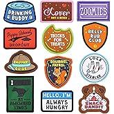 Solsew 12 Pcs Funny Cute Dog Patches for Harness Removable Vest Collar Hook Patch Set Dogs Proud Puppy Dad Mom Training Security Military Tactical Novelty Accessories Gifts